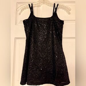 Say What? Black Sequin Tank Top
